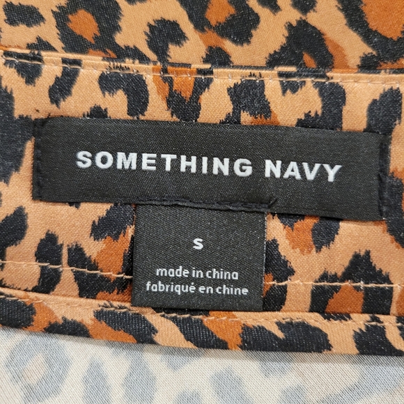 Something Navy Animal Print Midi Slip Skirt Size S - Picture 9 of 13